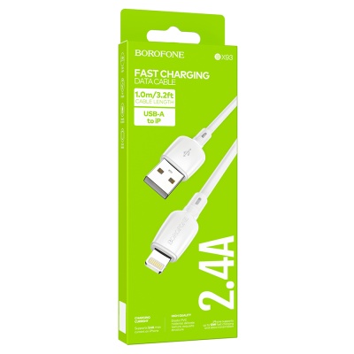 BOROFONE Кабель BX93 USB - Lightning 2.4А 75W 1м белый