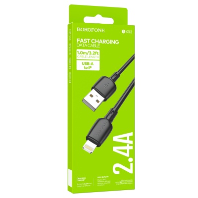 BOROFONE Кабель BX93 USB - Lightning 2.4А 75W 1м черный