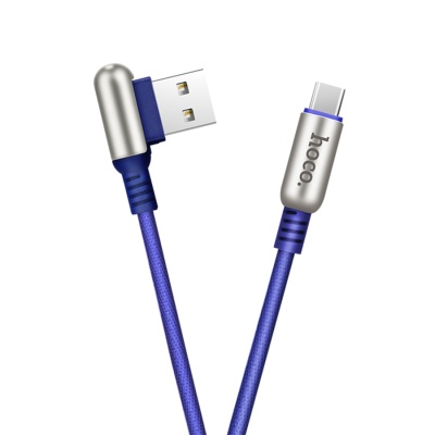 Hoco Переходник U17 USB 3.0 - Micro USB 1.2м угловой синий — изображение 2